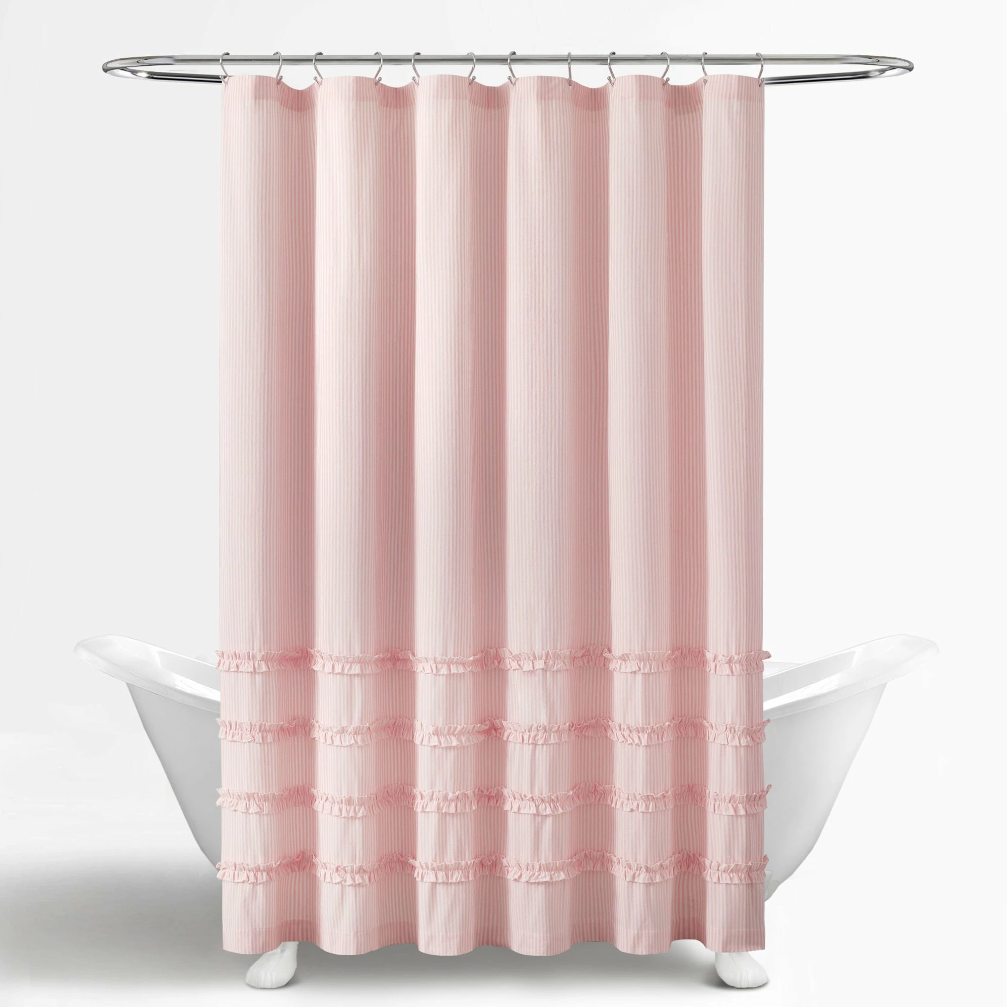 Hot Sale π Lush Decor Vintage Stripe Yarn Dyed Cotton Shower Curtain Pink π 9 Hot Sale π Lush Decor Vintage Stripe Yarn Dyed Cotton Shower Curtain Pink π - Image 9