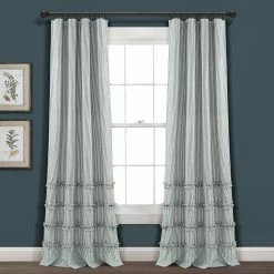 Best reviews of 🛒 Lush Decor Vintage Stripe Yarn Dyed Cotton Window Curtain Panel Pair Black ⭐