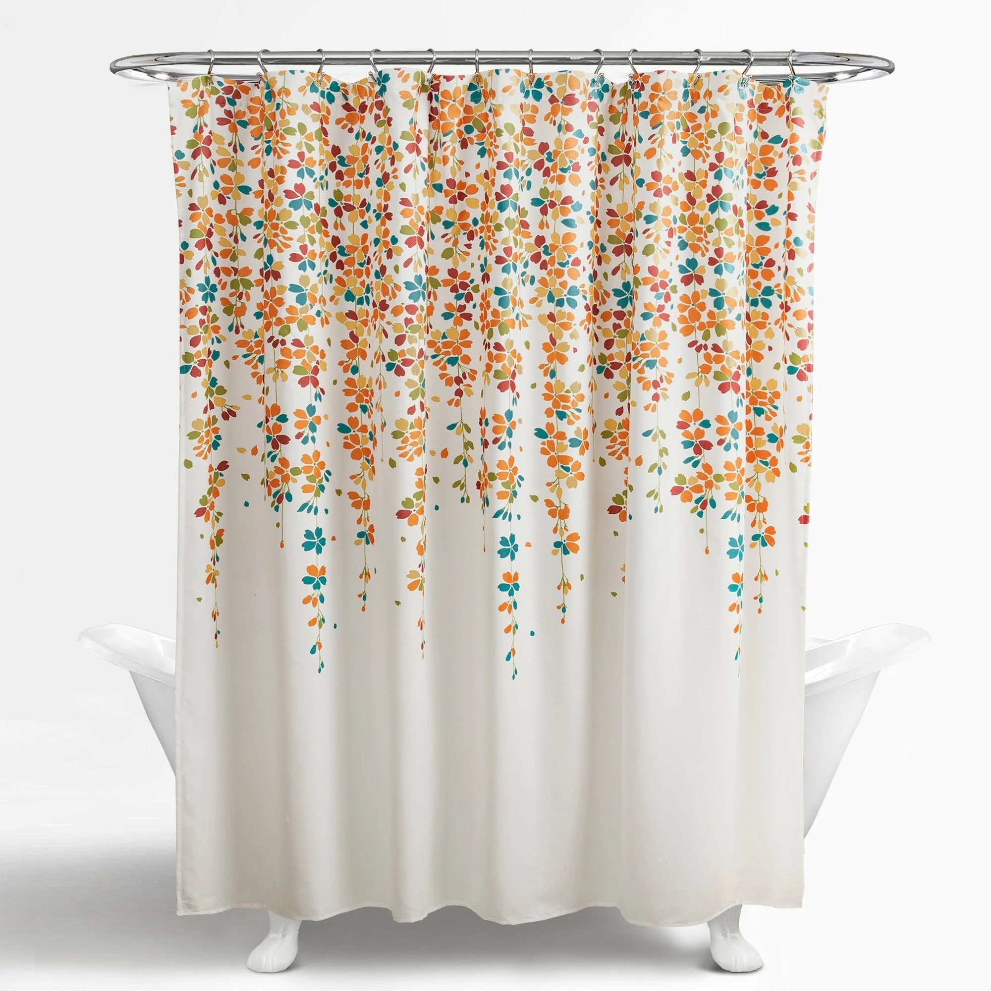 New π₯ Lush Decor Weeping Flower Shower Curtain Navy π 12 New π₯ Lush Decor Weeping Flower Shower Curtain Navy π - Image 12