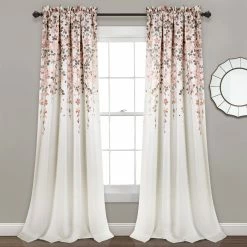 Promo 🧨 Lush Decor Weeping Flowers Room Darkening Curtain Panel Pair Blush & Gray ✨ -Lush Decor Shop Lush Decor Weeping Flowers Room Darkening Curtain Panel Pair 6