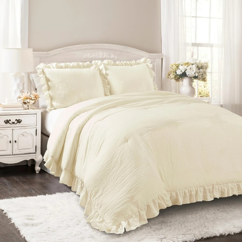 Cheapest π― Lush Decor Reyna Ruffled Shabby-chic Comforter Set White βοΈ 2 Cheapest π― Lush Decor Reyna Ruffled Shabby-chic Comforter Set White βοΈ - Image 2
