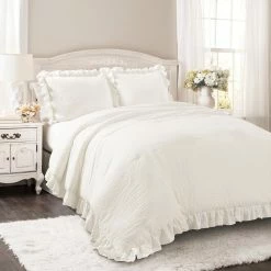 Cheapest π― Lush Decor Reyna Ruffled Shabby-chic Comforter Set White βοΈ